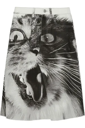 Tory Burch Cat-print denim skirt