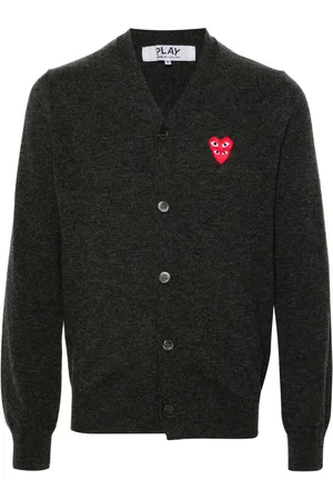 Comme des Garçons Heart-patch wool cardigan