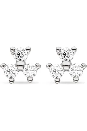VEYNOU 14kt white gold Fleur diamond stud earrings