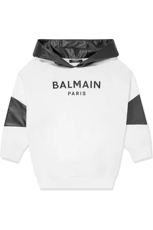 Balmain Logo-print two-tone hoodie