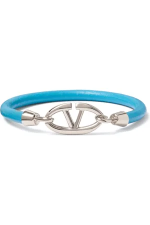 VALENTINO GARAVANI Logo-plaque leather bracelet