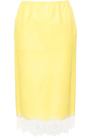 BLUMARINE Lace-trim midi skirt
