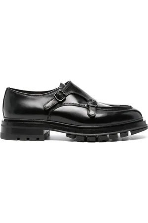 santoni Leather monk shoes