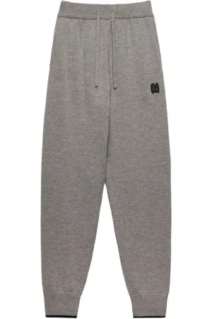 Msgm Embroidered-logo knitted track pants