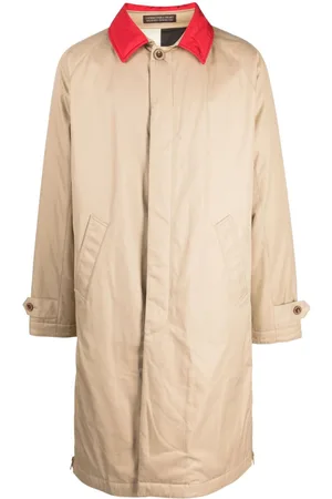 UNDERCOVER X Fragment contrasting-collar cotton raincoat