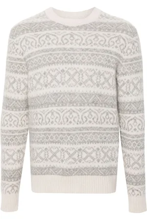 ELEVENTY Fair isle intarsia knit sweater