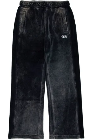 Diesel Logo-patch cotton-blend trousers