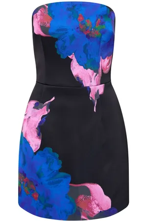 Rebecca Vallance Acid Bloom floral-print strapless mini dress