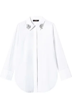 Twin-Set Crystal-embellished poplin shirt