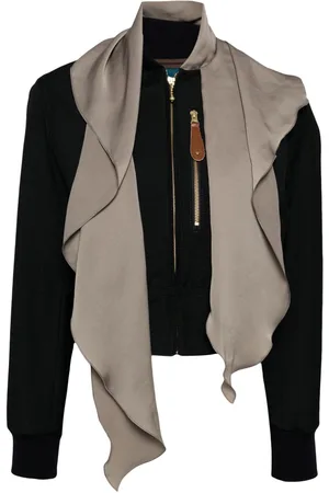 Kolor Scarf-embellished cropped jacket