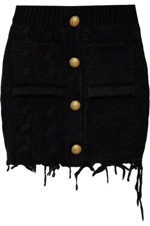 Vetements Raw-cut wool mini skirt