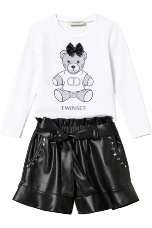 Twin-Set Logo-print ruffled t-shirt and shorts
