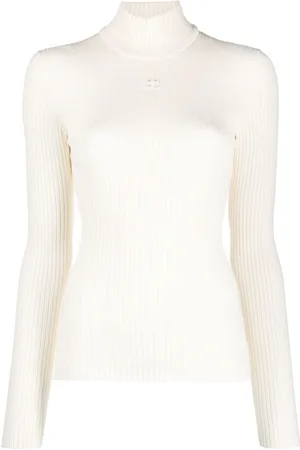 Courrèges Logo print ribbed jumper
