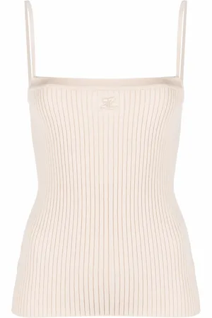 Courrèges Logo-embroidered tank top