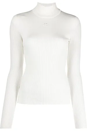 Courrèges Logo print ribbed jumper