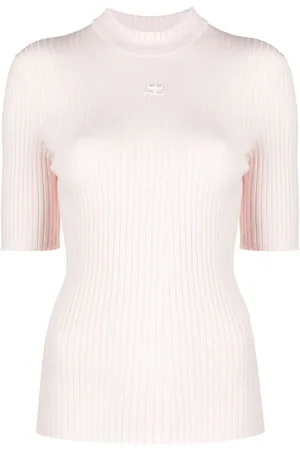 Courrèges Logo-embroidered ribbed sweater
