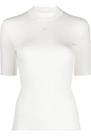 Courrèges Logo-embroidered ribbed sweater