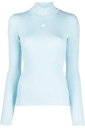 Courrèges Logo print ribbed knit jumper