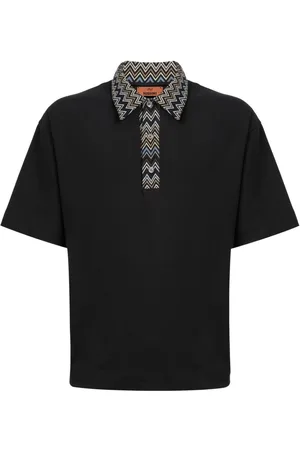 Missoni Chevron knit-insert cotton polo shirt