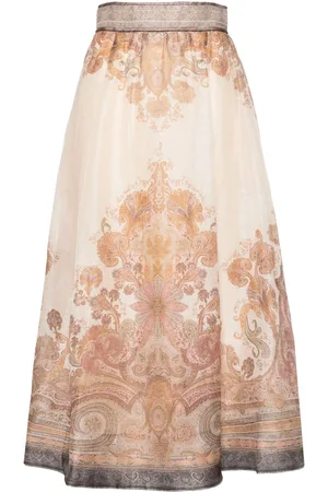 ZIMMERMANN Illustration midi skirt