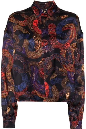 Roberto Cavalli Apocalypse snake-print button-up shirt