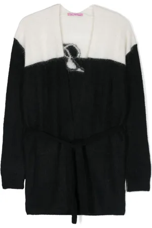 MISS BLUMARINE Logo-intarsia cardigan