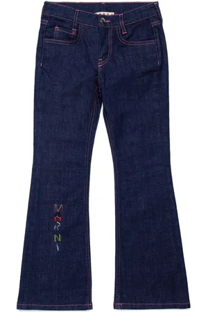 Marni Logo-patch cotton-blend jeans