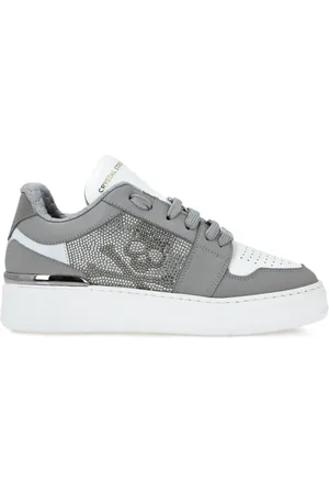 Philipp Plein Crystal Lo-Top Leather Sneakers