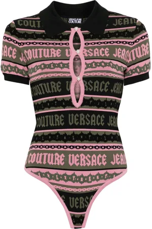 VERSACE Striped jacquard bodysuit