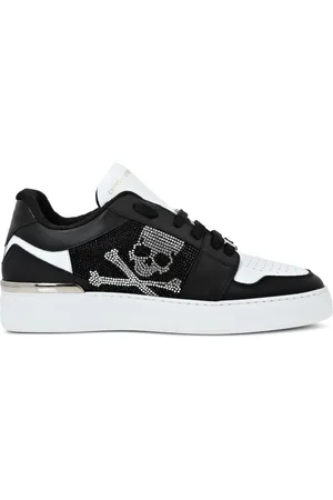 Philipp Plein Lo-Top Crystal Leather Sneakers