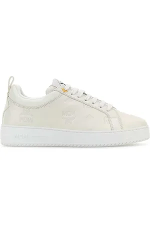 MCM Logo-debossed leather sneakers