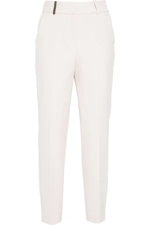 PESERICO SIGN Leather-tag trousers