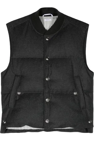 Thom Browne Baseball-collar virgin wool gilet