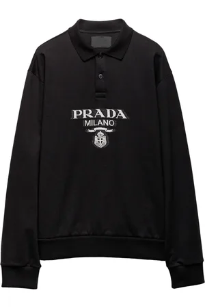 Prada Jacquard-knitted logo polo shirt