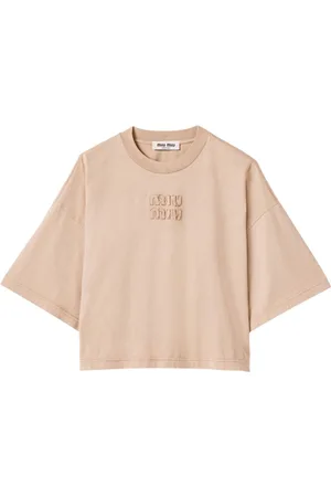 Miu Miu Logo-embroidered T-shirt