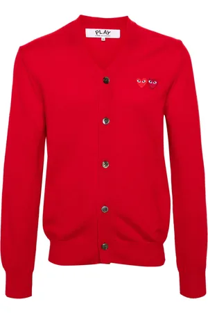 Comme des Garçons Double-heart wool cardigan