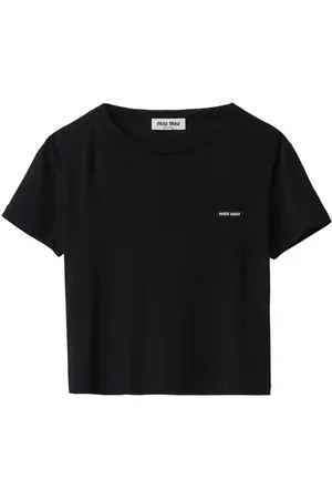 Miu Miu Logo-embroidered T-shirt