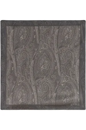 Etro Paisley-logo-print silk scarf