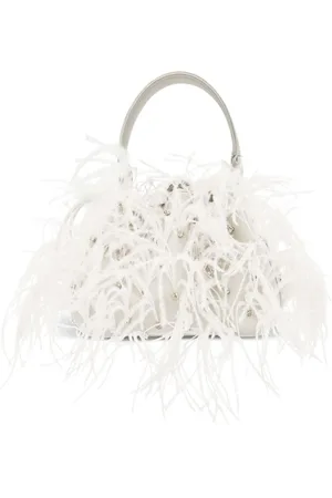Oscar de la Renta Nano O Handle ostrich-feather bag