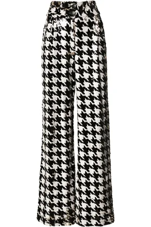 MITILIANE COUTURE Houndstooth-patterned sequinned trousers