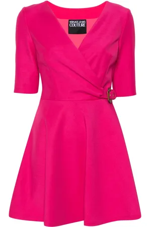 VERSACE Baroque-buckle mini dress