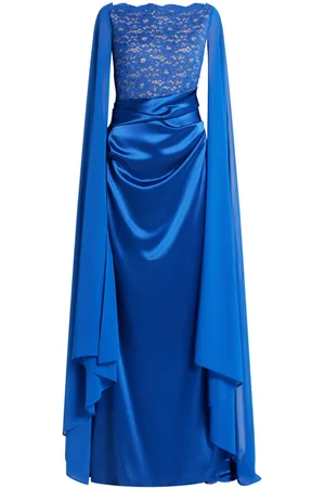 TALBOT RUNHOF Cape-design maxi dress