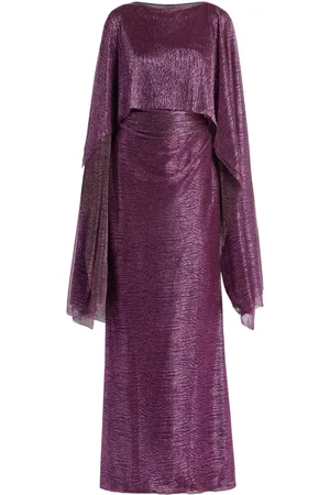 TALBOT RUNHOF Cape-design maxi dress