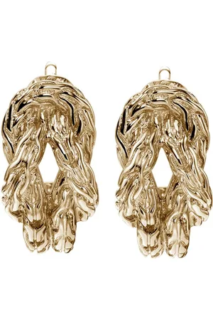 John Hardy 14kt yellow Lov Knot hoop earrings