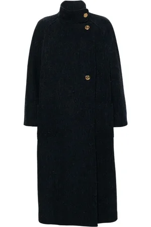 Thom Browne Harris-tweed funnel-neck coat