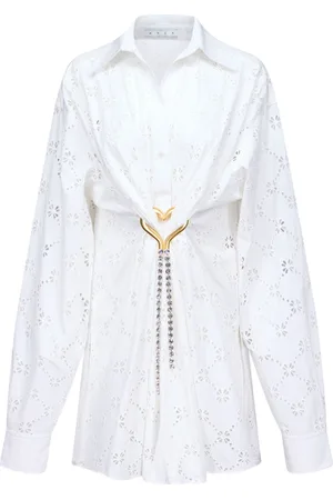 AREA Broderie anglaise shirt dress