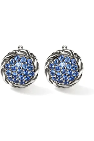 John Hardy Carved Chain sapphire stud earrings