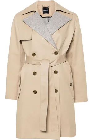 HUGO BOSS Prince of Wales check trench coat