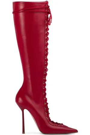 LE SILLA Colette 120mm lace-up leather boots