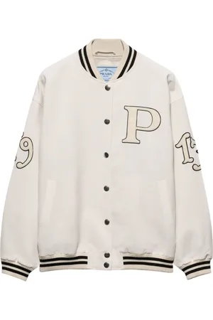 Prada Letter-patch appliqué bomber jacket